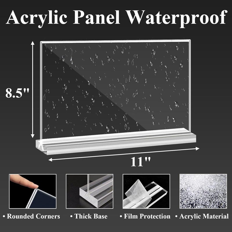 Arrobust Acrylic Sign Holder 8.5x11 Inches 6 Pack Horizontal, T -Shaped Double Sided Clear Paper Frames, PlasticTable Menu Display Holder, Document Flyer Table Stand for Office, Store, Restaurant - Image 4